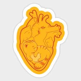 Cat at Heart Sticker